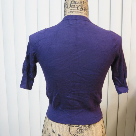 NWT Express purple cropped cardigan sweater XS extra small - Picture 3 of 4
